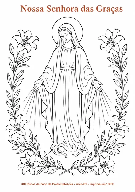 Risco católico de Nossa Senhora das Graças