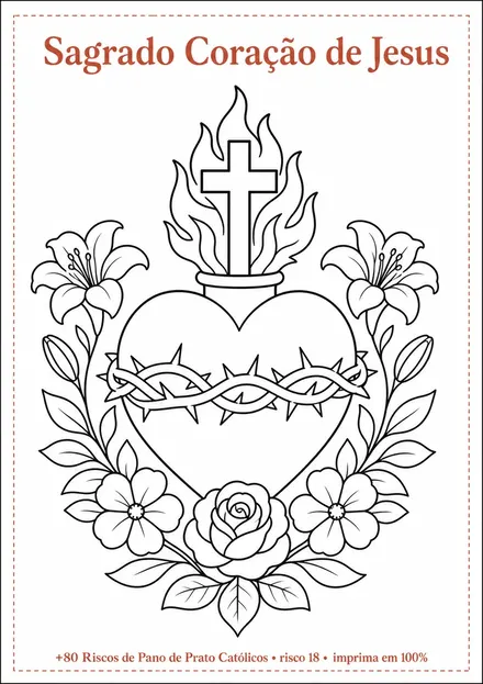 Risco católico do Sagrado Coração de Jesus