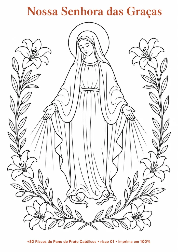 Página do risco Nossa Senhora das Graças