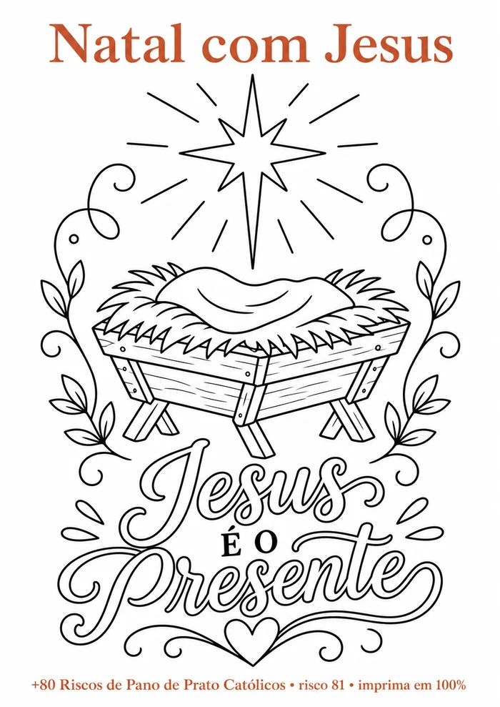 Página do risco Natal com Jesus