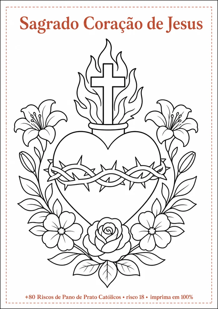 Página do risco Sagrado Coração de Jesus