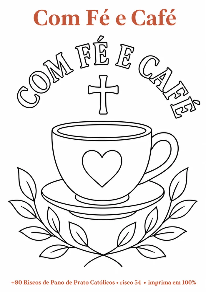 Página do risco Com fé e café